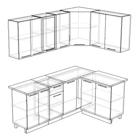 Кухонный гарнитур РоялВуд Голубой Прованс 2 - 2000х1400