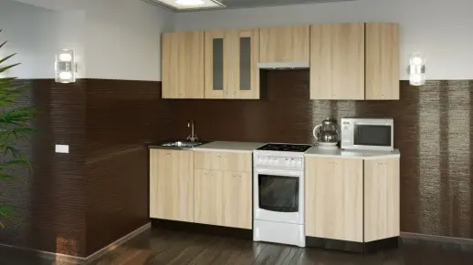 Кухонный гарнитур "Дуб сонома/Берилл бежевый" 2400мм