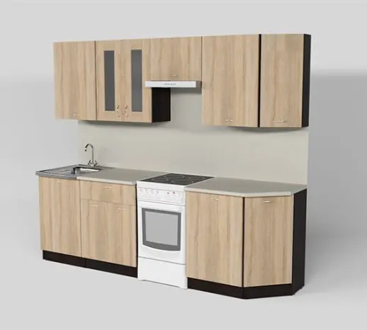 Кухонный гарнитур "Дуб сонома/Берилл бежевый" 2400мм