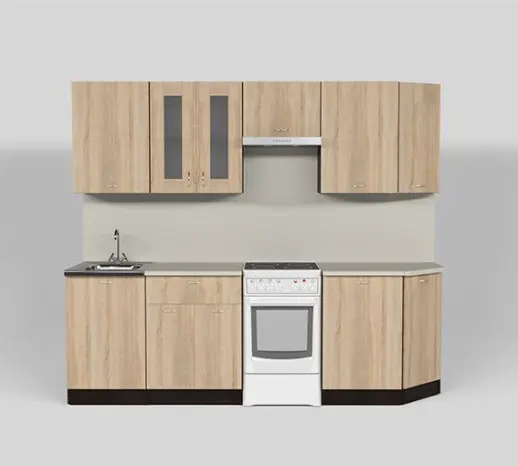 Кухонный гарнитур "Дуб сонома/Берилл бежевый" 2400мм
