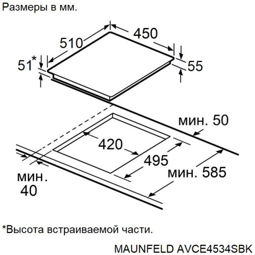 Электрическая варочная панель Maunfeld AVCE4534SBK