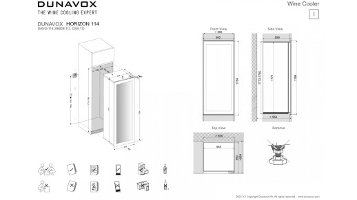 Встраиваемый винный шкаф Dunavox DAVG-114.288DOP.TO