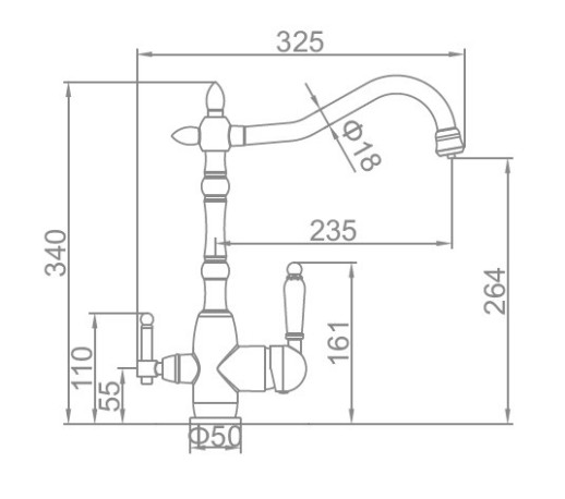 Смеситель Ledeme L4555-3 хром