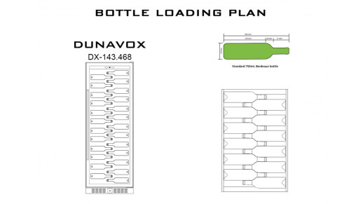 Полувстраиваемый винный шкаф Dunavox DX-143.468B