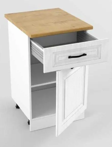 Белый вегас Стол рабочий 500 мм 1 дверь + 1 ящик