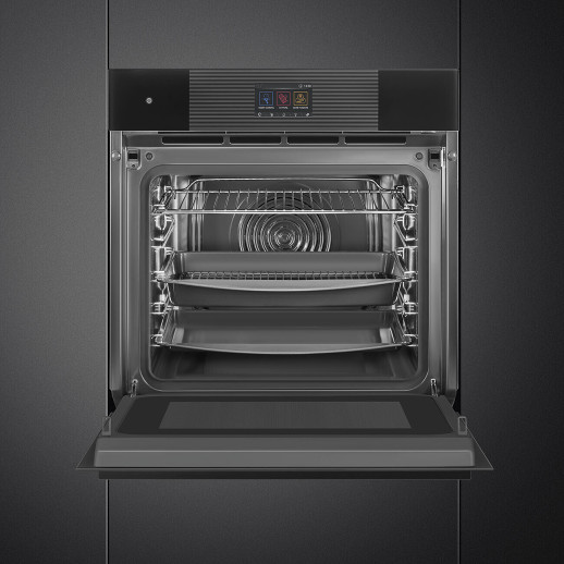Электрический духовой шкаф с функцией СВЧ и пароварки Smeg SO6104APB3