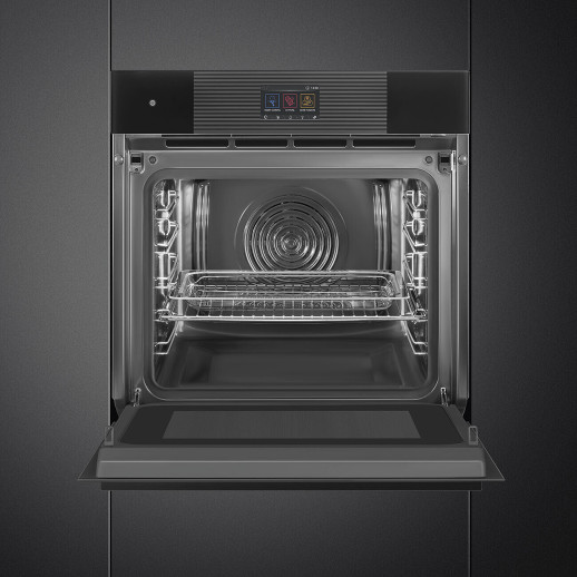 Электрический духовой шкаф с функцией СВЧ и пароварки Smeg SO6104APB3