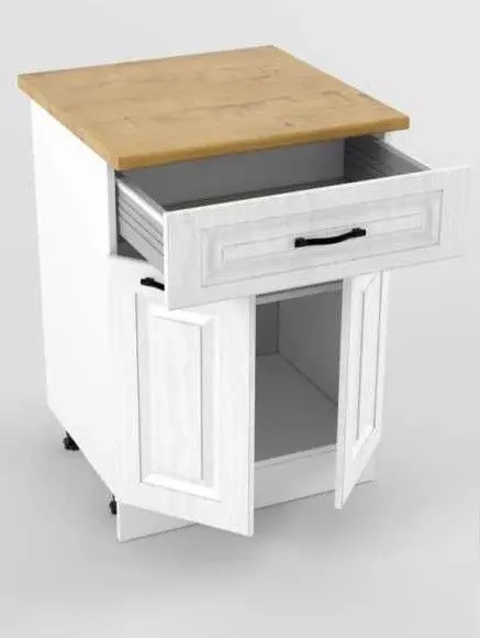 Белый вегас Стол рабочий 600 мм 2 двери + 1 ящик