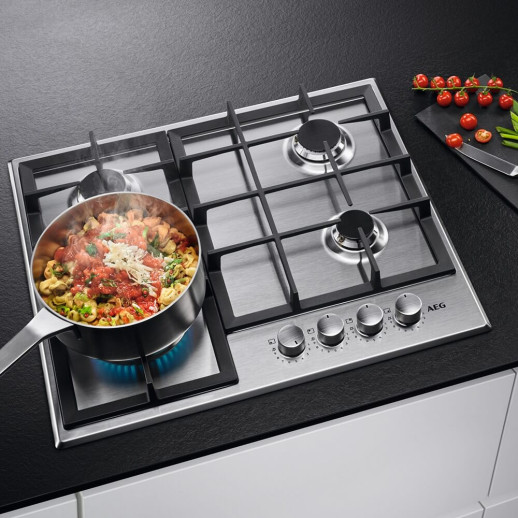 Газовая варочная панель Aeg HGB64420SM нержавеющая сталь