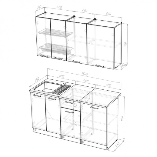 Кухня Герда "Нормал" Пайн белый / Пайн экзотик