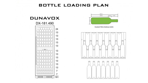 Полувстраиваемый винный шкаф Dunavox DX-181.490SDSK