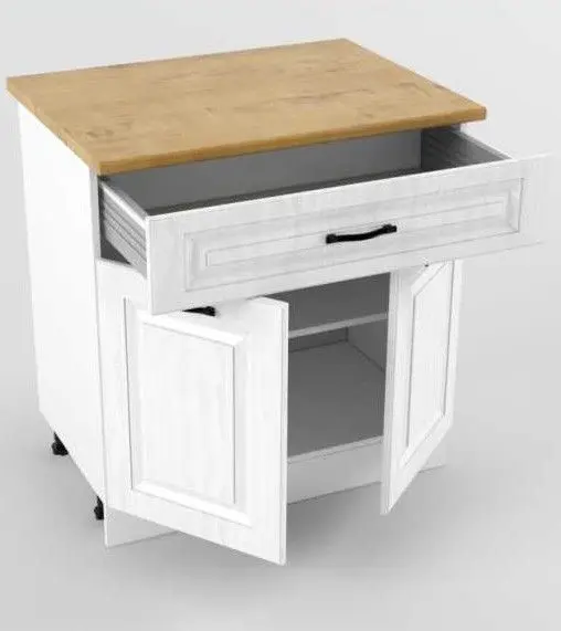 Белый вегас Стол рабочий 800 мм 2 двери + 1 ящик