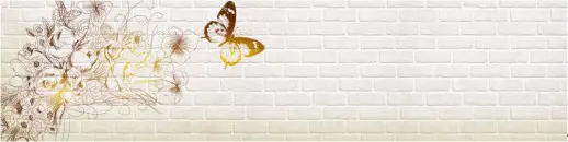 Серия Тиснение Матовые фартуки 2440*610*6мм Бабочки