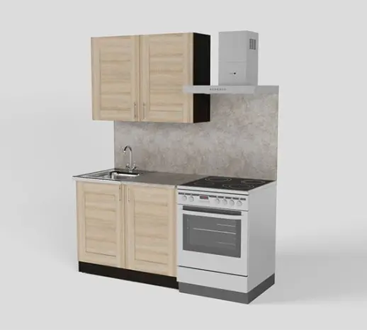 Кухонный гарнитур "Квадро дуб сонома/Малага" 1000 мм