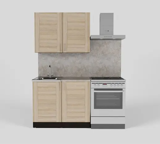 Кухонный гарнитур "Квадро дуб сонома/Малага" 1000 мм