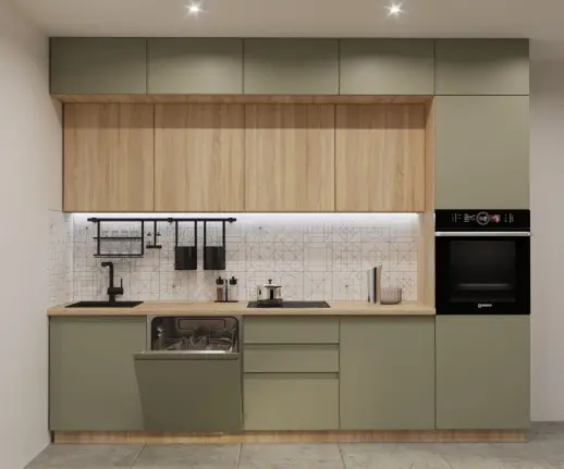 Кухня Лайн Виола олива Дуб сонома 3000