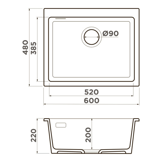 Кухонная мойка Omoikiri Omishima 60-U