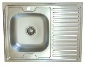 Мойка нерж. накладная 60х80 Аккона глянец левая чаша