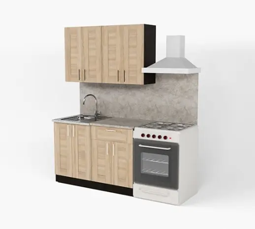 Кухонный гарнитур "Квадро дуб сонома/Малага" 1200 мм