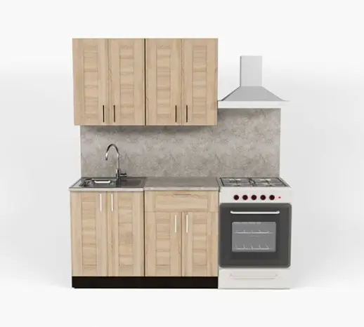 Кухонный гарнитур "Квадро дуб сонома/Малага" 1200 мм