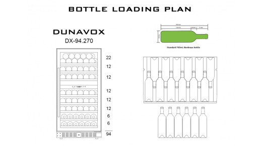 Полувстраиваемый винный шкаф Dunavox DX-94.270SDSK
