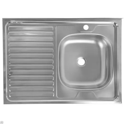 Мойка нерж. накладная Мелана 80х60 глянец правая