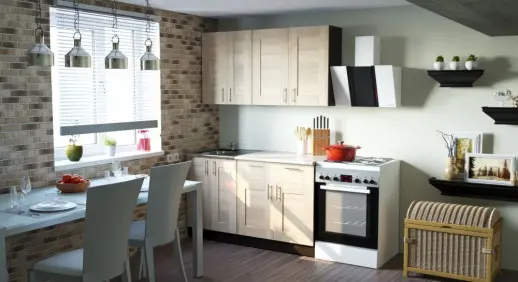 Кухонный гарнитур "Квадро дуб сонома/Малага" 1400 мм