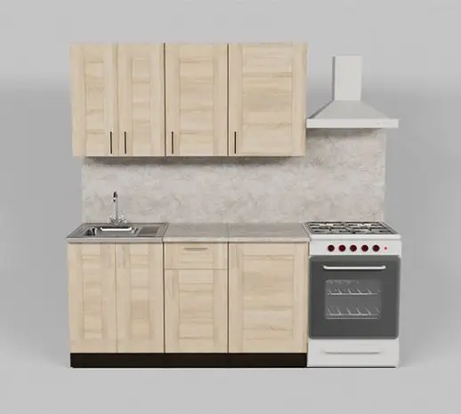 Кухонный гарнитур "Квадро дуб сонома/Малага" 1500 мм