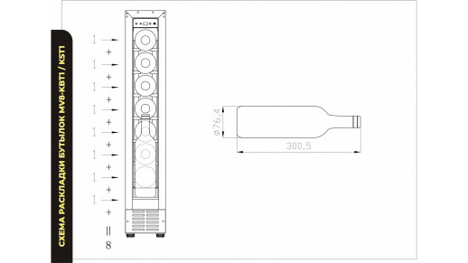 Комбинированный винный шкаф Meyvel MV8-KBT1