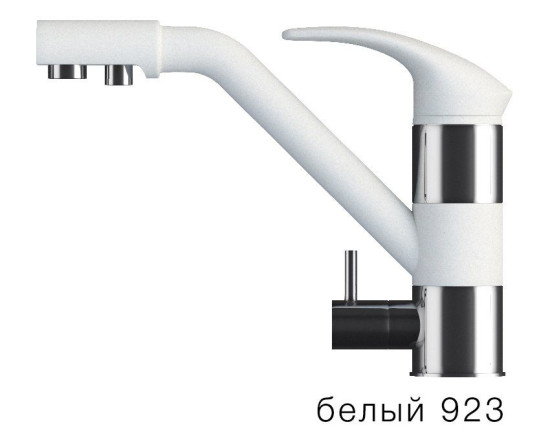 Смеситель "ДУО" Белый №923