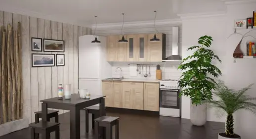 Кухонный гарнитур "Квадро дуб сонома/Малага" 1600 мм