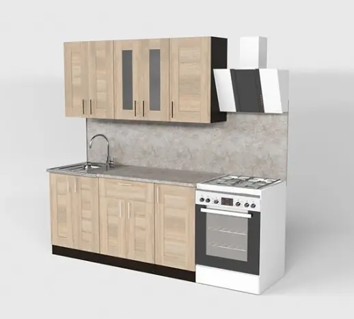 Кухонный гарнитур "Квадро дуб сонома/Малага" 1600 мм