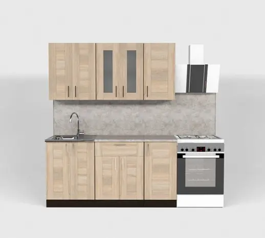 Кухонный гарнитур "Квадро дуб сонома/Малага" 1600 мм