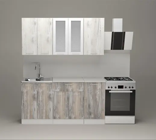 Кухня Герда "Стандарт" Пайн белый / Пайн экзотик