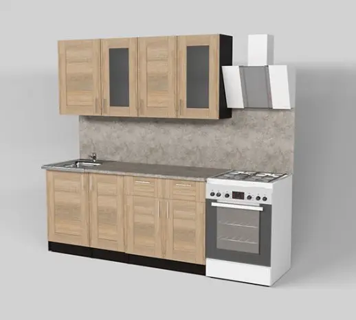 Кухонный гарнитур "Квадро дуб сонома/Малага" 1700 мм