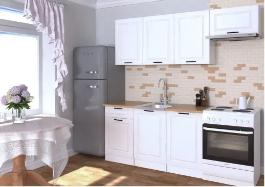 Кухонный гарнитур "Белый вегас" 2100мм