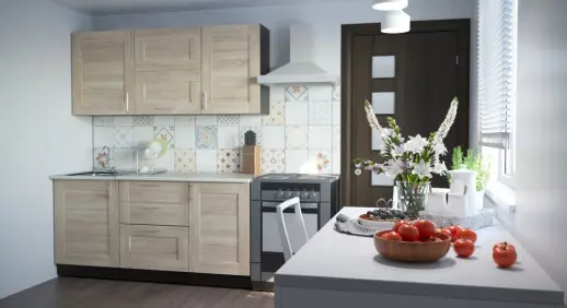 Кухонный гарнитур "Квадро дуб сонома/Малага" 1700 мм