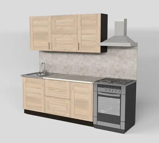 Кухонный гарнитур "Квадро дуб сонома/Малага" 1700 мм