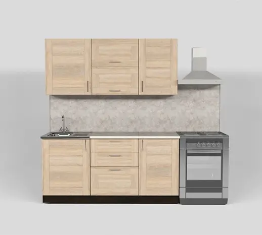 Кухонный гарнитур "Квадро дуб сонома/Малага" 1700 мм