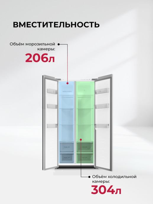 Отдельностоящий холодильник Lex LSB525SSGID
