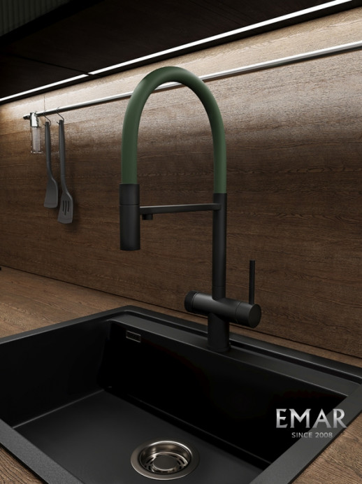 Смеситель Emar ЕС - 7024GRN Black
