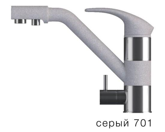 Смеситель "ДУО" Серый №701