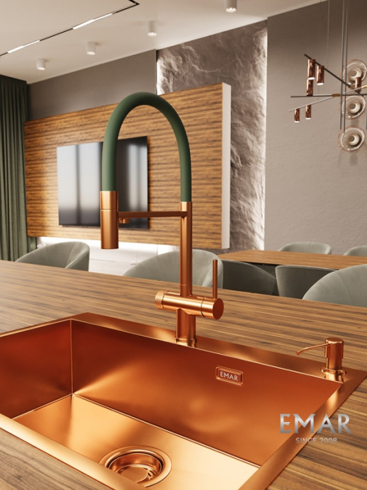 Смеситель Emar ЕС - 7024GRN PVD Coppery