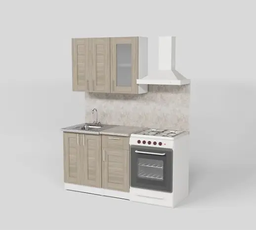 Кухонный гарнитур "Квадро Шимо светлый" 1000 мм