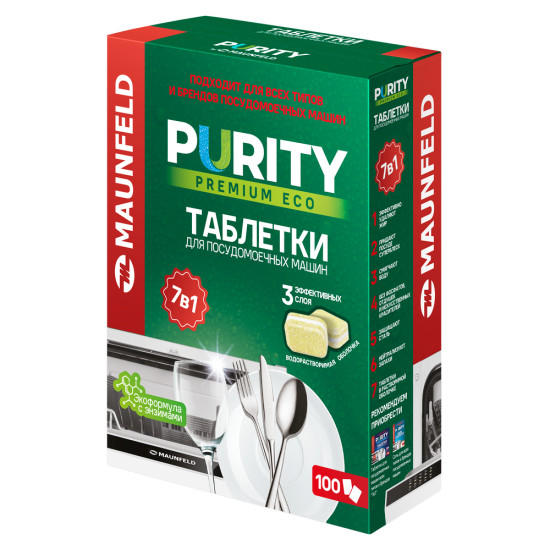 Таблетки для посудомоечной машины Maunfeld Purity Premium ECO all in 1 MDT100PE
