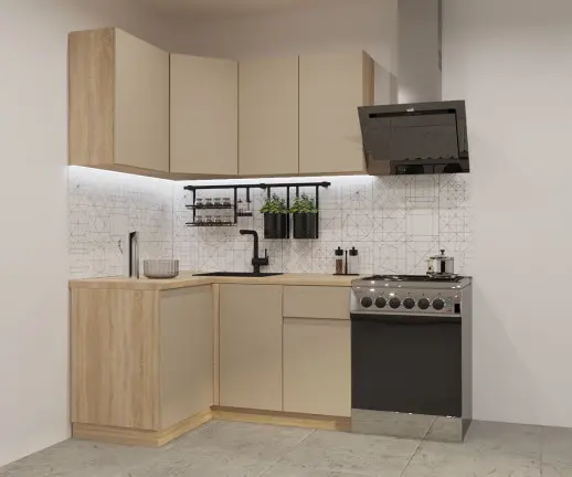 Кухонный гарнитур Лайн Пикрит / Дуб сонома светлый 1200*1400мм