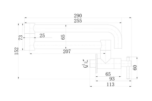 Кран для холодной воды LONGRAN Techno LC3161, Stainless Steel