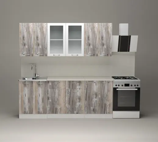 Кухня Герда "Ультра" Пайн экзотик / Белый