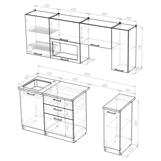 Кухня Герда "Ультра" Шимо светлый / Венге