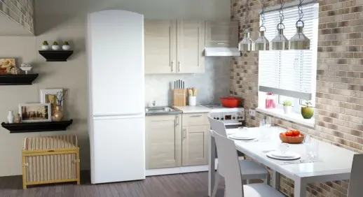 Кухонный гарнитур "Квадро Шимо светлый" 1400 мм